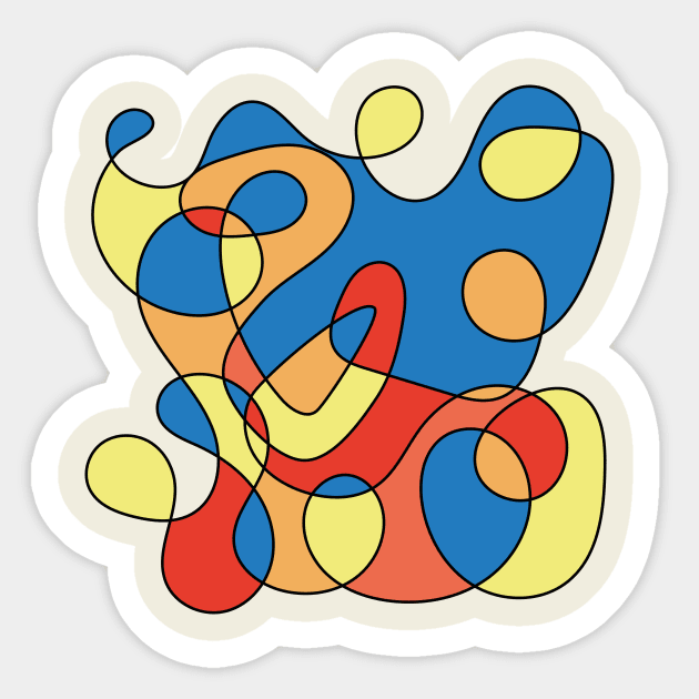 Surreal Shapes (Miro Inspired) Sticker by n23tees